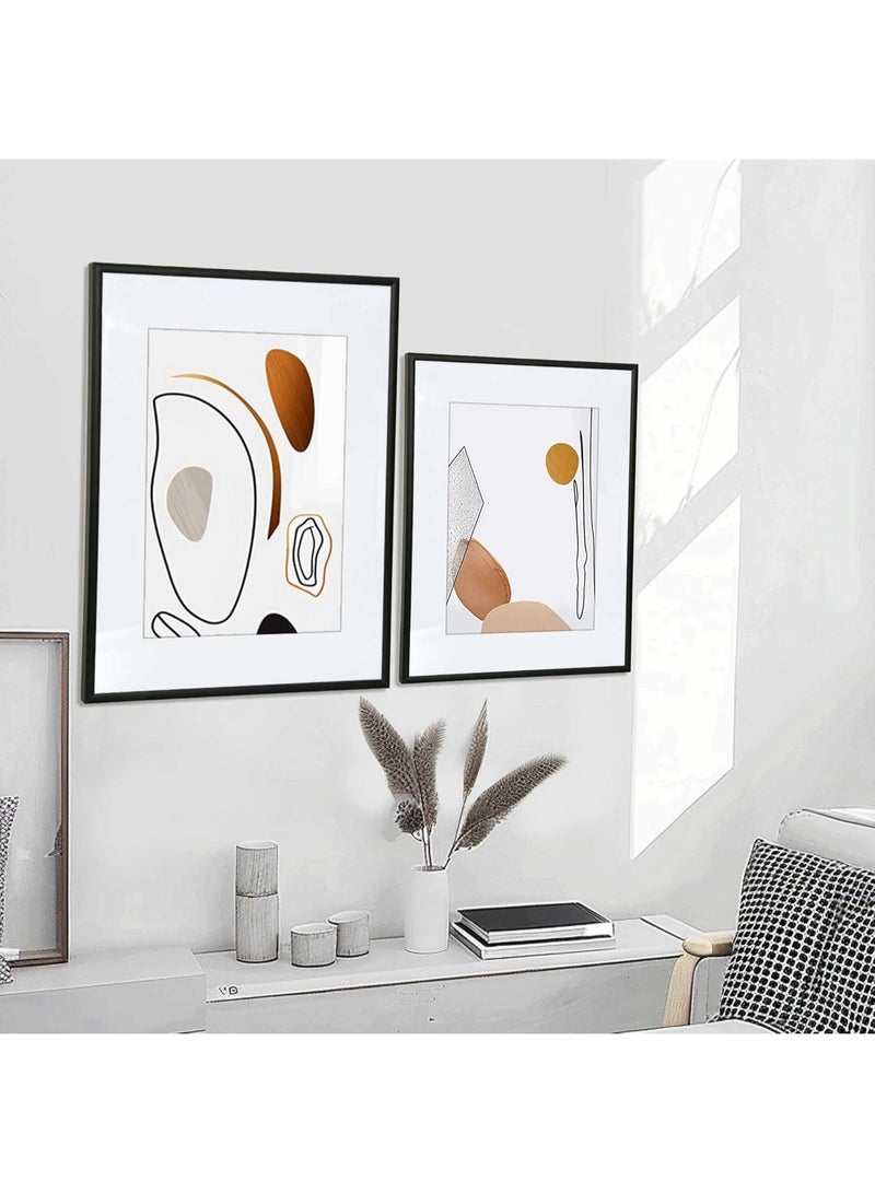 ألاماريك إطار صور مقاس A4، إطار صور ألومنيوم بلون أسود مقاس 21 × 30 سم، إطار شهادات للتعليق على الحائط أو للعرض على الطاولة، مجموعة من قطعتين - Image 5